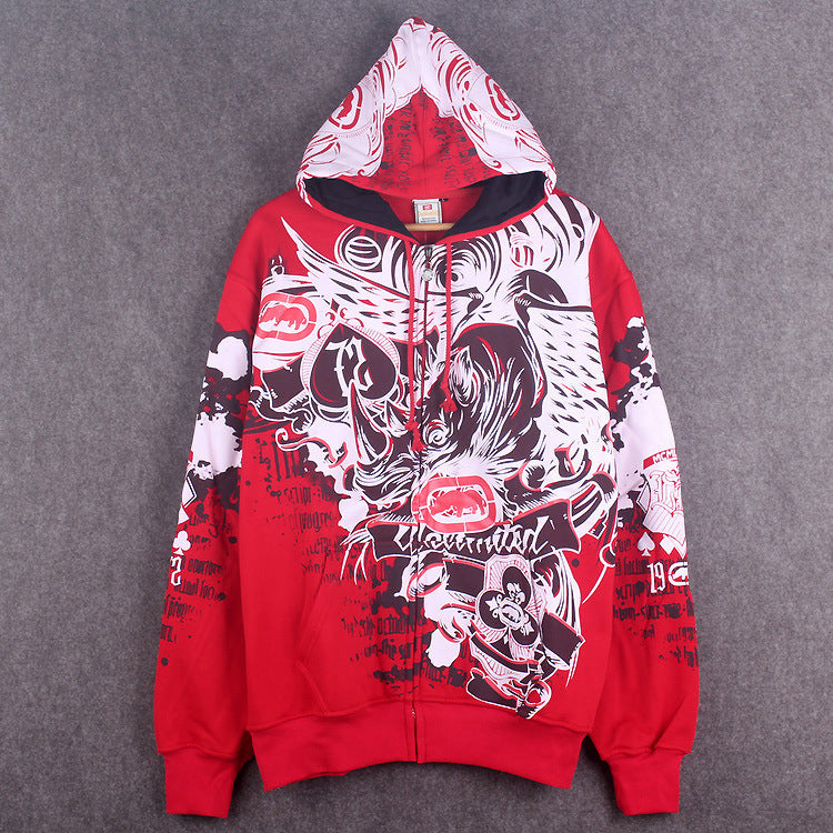 Men's zipper hooded pocket sweatshirt