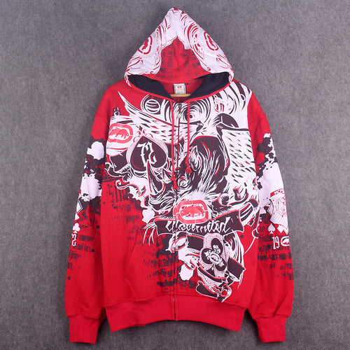 Men's zipper hooded pocket sweatshirt
