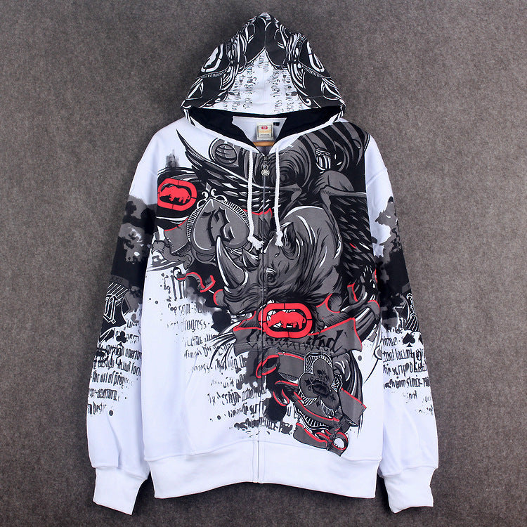 Men's zipper hooded pocket sweatshirt