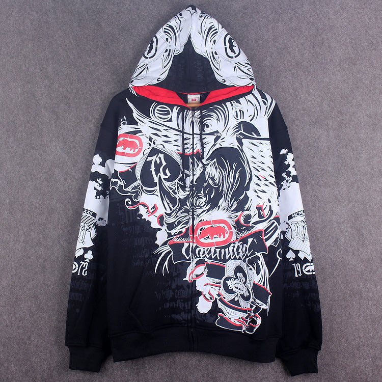 Men's zipper hooded pocket sweatshirt