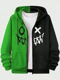 Men's zipper hooded pocket sweatshirt